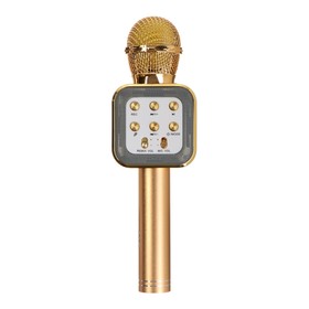 Микрофон для караоке Belsis MA3002BK, 3 Вт, 1200 мАч, Bluetooth, FM, microSD, золотой