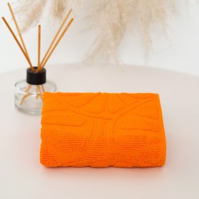 Полотенце махровое жаккардовое 30х50см, оранжевый, хл 100%, 400г/м2
