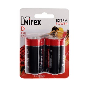 Батарейка солевая Mirex, D, R20-2BL, 1.5В, блистер, 2 шт.