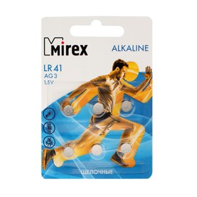 Батарейка алкалиновая Mirex, LR41, AG3, 1.5В, блистер, 6 шт в Донецке