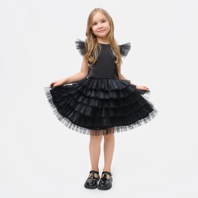 Платье для девочки с крылышками KAFTAN, размер 36 (134-140), цвет чёрный