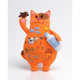 Набор для создания игрушки из фетра + раскраска «Молочный Кот»