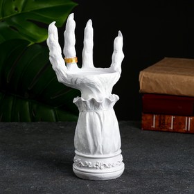 Подставка для мелочей "Рука под кольца" белый, 24х14х9см