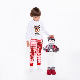 Пижама детская Santa's Security, цвет белый/красный, рост 98-104 см