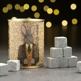 Набор камней для виски "Кролик", в консервной банке, 9 шт