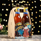 Ящик под пиво "Волшебного года!" Дед Мороз, луна, заяц, 24,5х16,5х14,5 см - фото 7013016