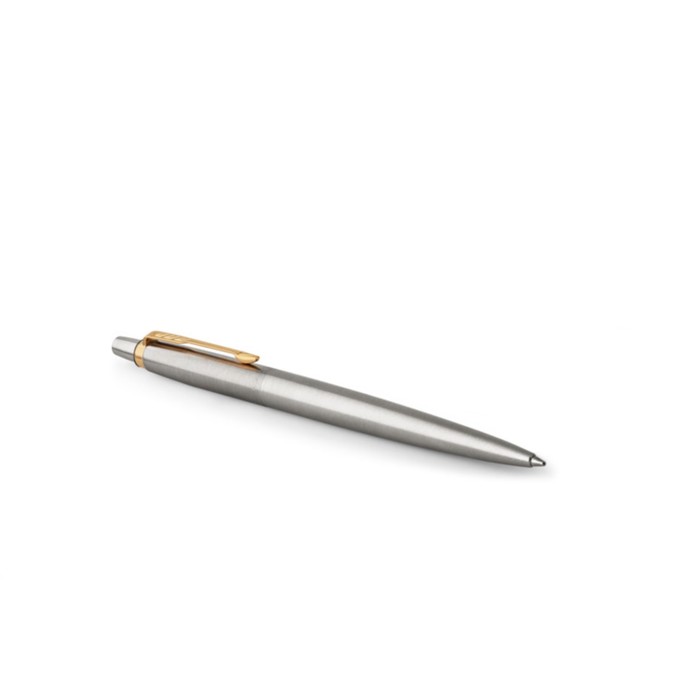 Ручка шариковая Parker Jotter Core K691 Stainless Steel GT M, корпус серебристый глянцевый (золото), синие чернила