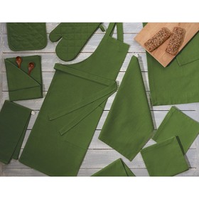 Полотенце кухонное Green check, размер 45х60 см, цвет зеленый
