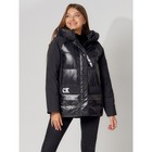 Пальто утеплённое женское, цвет чёрный, размер 50 - фото 7900485