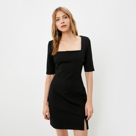 Платье женское мини с квадратным вырезом MIST, размер 42, цвет чёрный