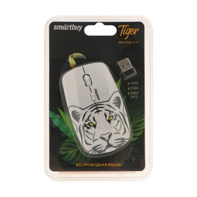 Мышь Smartbuy 327AG Tiger 2, беспроводная, оптическая, 2000 dpi, 2xAAА , USB, принт Tiger 9381050