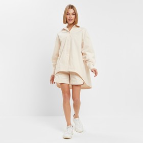 Комплект женский (рубашка, шорты) MINAKU: Oversize, цвет молочный, размер 42