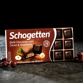 Шоколад темный  Schogetten Dark Chocolate with Cocoa & Hazelnuts, 100 г