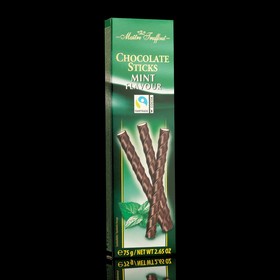 Шоколадные палочки Maitre Truffout со сливочно-мятным кремом, 75 г