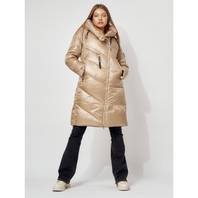 Пальто утеплённое женское, цвет бежевый, размер 46
