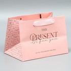 Пакет подарочный с широким дном «Present», 20 × 14 × 13,2 см 9205943
