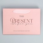 Пакет подарочный с широким дном «Present», 20 × 14 × 13,2 см 9205943