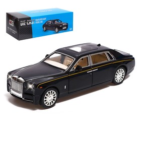 Машина металлическая Rolls-Royce Phantom, 1:24, открываются двери, капот, багажник, цвет чёрный