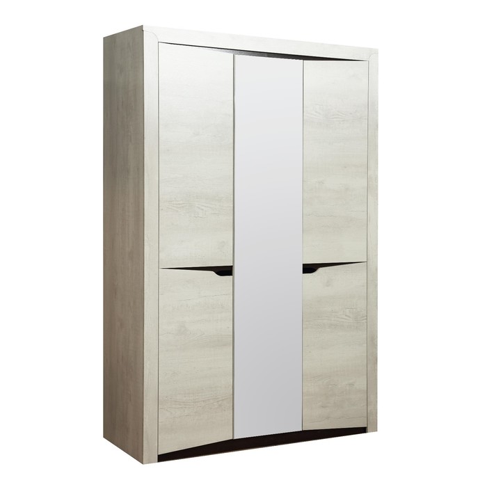 Шкаф 3-х дверный для одежды «Лючия» 33.02, 1528 × 580 × 2300 мм, бетон пайн белый / венге - фото 130486990