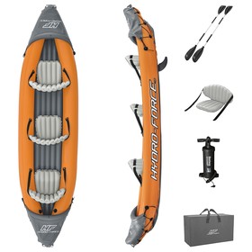 Байдарка Rapid X3 Kayak 3-местная, 381 х 100 см, комплект: вёсла, насос, плавники, сумка, 65132 Bestway