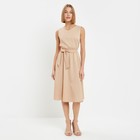 Платье женское с поясом MINAKU: Casual collection цвет бежевый, р-р 42 - фото 802736827