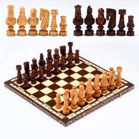 Шахматы ручной работы "Маленький цезарь" 60 х 60 см, король h-14 см