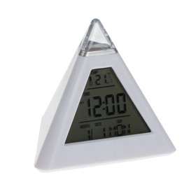 Часы-будильник Irit IR-636, термометр, календарь, подсветка, 3хААА, белые