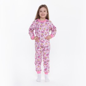 Пижама для девочки НАЧЁС, цвет розовый/лисички, рост 98 см
