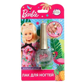 Косметика для девочек Barbie «Лак для ногтей», цвет серебристый, с блестками в Донецке