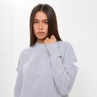 Джемпер (свитшот) женский с разрезами MIST р. 48-50, серый - фото 802742398