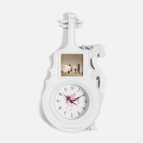 Часы настенные, серия: Фоторамки, "Гитара", дискретный ход, 34 х 47 см, циферблат 14 см