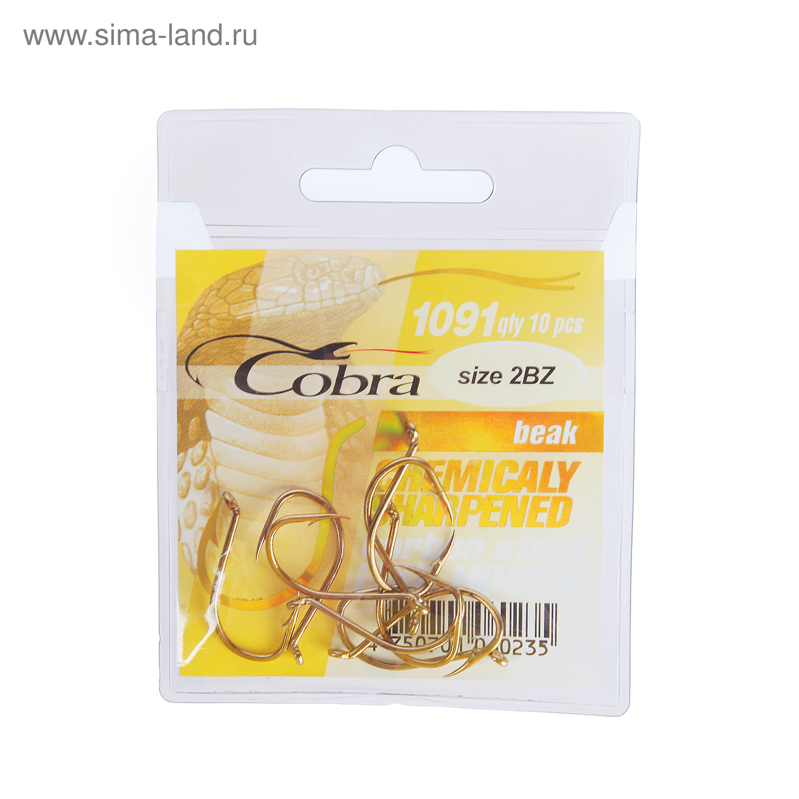 Крючки Cobra Beak 1091 BZ №2, набор 10 шт.