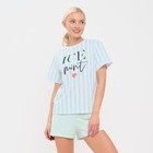 Пижама женская (футболка и шорты) KAFTAN "Ice mint" р. 40-42 - фото 802751207