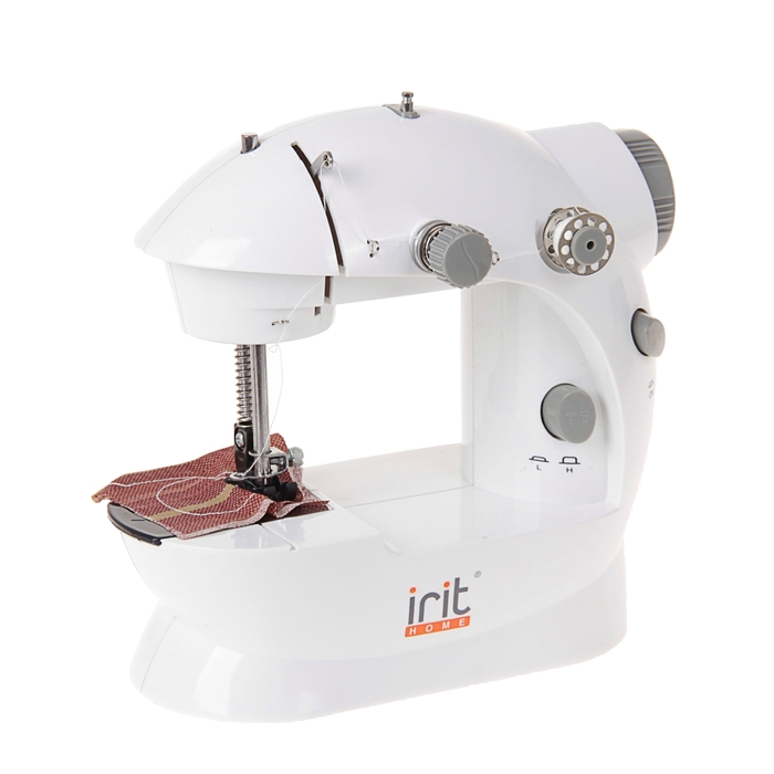 Швейная машина Irit IRP-01, 19 Вт, полуавтомат, от батареек/сети, бело-серая - фото 1388800