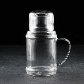Кувшин стеклянный Magistro «Грани», 1,8 л, стакан в комплекте