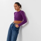 Лонгслив женский MINAKU: Casual Collection цвет фиолетовый, размер 42 - фото 49389