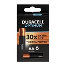 Батарейка алкалиновая Duracell OPTIMUM, AA, LR6-6BL, 1.5В, блистер, 6 шт. 9422684 - фото 6832744