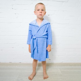 Халат махровый для мальчика, рост 110-116 см, цвет голубой 180г/м, хл80% пэ20%