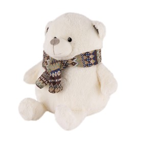 Мягкая игрушка «Мишка Сноу с шарфом», цвет белый, 23 см
