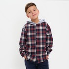 Рубашка для мальчика с капюшоном KAFTAN, р. 34 (122-128 см) - фото 7019937