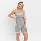 Комплект женский домашний (майка/шорты), цвет серый, размер 50 - фото 6117900