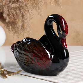 Конфетница "Лебедь", черная, керамика, микс