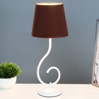 Лампа настольная Буржуа 1х15Вт Е14 16х16х40см белый/коричневый - фото 3498378