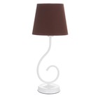 Лампа настольная Буржуа 1х15Вт Е14 16х16х40см белый/коричневый - фото 3498383