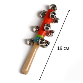 Игрушка с бубенцами «Звонкая мелодия», цвет оранжевый, 19 × 5 см
