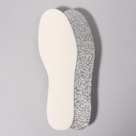 Стельки для обуви фольгированные, с эластичной белой пеной, универсальные, 36-41р-р, пара, цвет белый