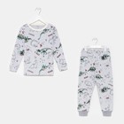 Пижама для мальчика, цвет серый/динозавр, рост 98 см - фото 6105165