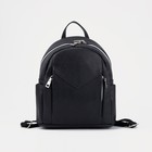 Рюкзак на молнии, 2 боковых кармана, цвет чёрный - фото 6143721