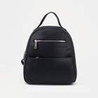 Рюкзак на молнии, 2 наружных кармана, цвет чёрный - фото 6143747