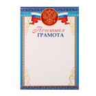 Почетная грамота "Символика РФ" синяя рамка, бумага, А4 - фото 6123441